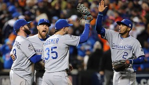 Die Kansas City Royals feiern den dritten Sieg über die New York Mets