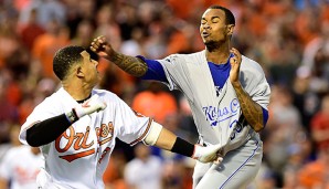 Manny Machado und Yordano Ventura (r.) lösten die Schlägerei aus