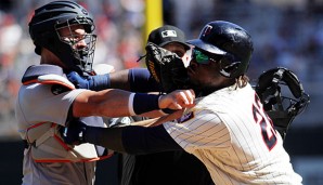 Miguel Sano (r.) und James McCann standen kurz vor einer handfesten Schlägerei