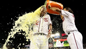 Matt Wieters kassierte nach seinem Walk-Off-Hit die Gatorade-Dusche