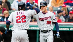 Max Kepler (r.) durfte gegen die Indians seinen dritten Homerun in dieser Saison bejubeln