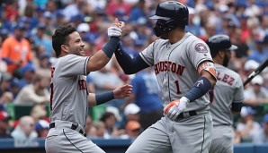 Carlos Correa (r.) und die Houston Astros schafften den höchsten Sieg ihrer Geschichte