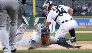 Aaron Hicks erzielte einen Inside-the-Park-Homerun für die Yankees in Detroit.