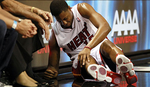 Mario Chalmers verletzte sich gegen Denver am Knie. Miamis Point Guard droht eine lange Pause