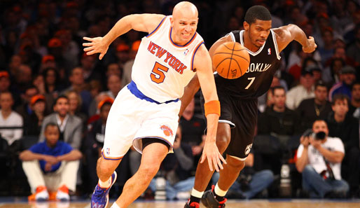 Jason Kidd (l.) klaute Joe Johnson (r.) und den Nets ingesamt drei Mal den Ball