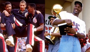 Tür 1: Ein verpletzungsgeplagter Sam Bowie. Tür 2: "His Airness", sechsmaliger NBA-Champion