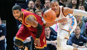 Kyrie Irving (l.) war der Mann des Spiels gegen die OKC Thunder