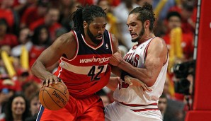 Joakim Noah (r.) ist zum ersten Mal Defensive Player of the Year