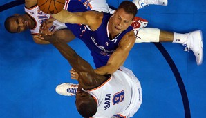 Clippers-Forward Blake Griffin (r.) hatte in Spiel 2 große Probleme gegen Serge Ibaka