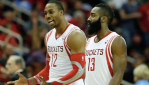 Dwight Howard (l.) und James Harden sollen die Houston Rockets irgendwann zum Titel führen