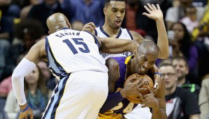 Kobe Bryant fand gegen die Grizzlies nicht zu seinem Wurf