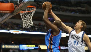 Dirk Nowitzki (r.) und Serge Ibaka (l.) waren die beiden besten Spieler auf dem Feld