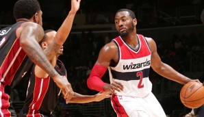 John Wall (r.) legte gegen die Miami Heat 18 Punkte und 13 Assists auf