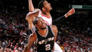 Kawhi Leonard (m.) gewann mit den Spurs 2014 die Meisterschaft