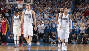 Die Dallas Mavericks und Dirk Nowitzki (l.) verloren auch Spiel drei gegen Houston