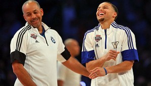 Dell (l.) und Stephen Curry traten gemeinsam beim All-Star Weekend an