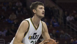 Tibor Pleiss kam für die Jazz nur auf vier Kurzeinsätze