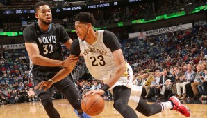 Anthony Davis (r.) stellte Top-Pick Karl-Anthony Towns in den Schatten