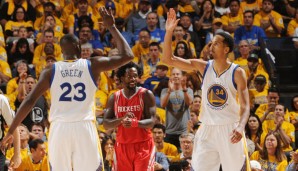 Draymond Green und Shaun Livingston hatten auch ohne Stephen Curry ihren Spaß