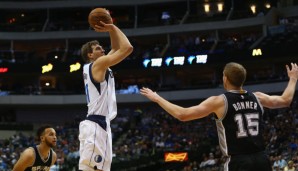 Dirk Nowitzki erwischte gegen die Spurs einen durchschnittlichen Tag