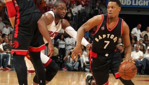 Kyle Lowry (r.) ist nach seiner überragenden Performance endgültig in den Playoffs angekommen