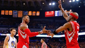 Dwight Howard (M.) soll auf der Mavs-Liste weit oben stehen