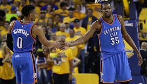 Russell Westbrook und Kevin Durant scheiterten diese Saison nur knapp an den Warriors