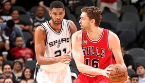 Ersetzt Pau Gasol (r.) Tim Duncan bei den San Antonio Spurs?