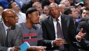 Doc Rivers (r.) fungierte sowohl in Boston als auch L.A. als Coach von Paul Pierce