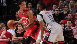 DeMar DeRozan (l.) und James Harden sind beide zum zweiten Mal in dieser Saison POTW