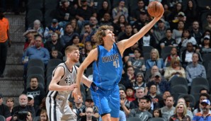 Dirk Nowitzki erzielte gegen die Spurs insgesamt 15 Punkte