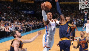 Russell Westbrook legte gegen die Cavs sein 24. Triple-Double der Saison auf