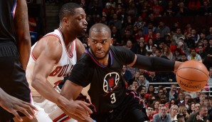 Banana-Boat-Buddies: Chris Paul (r.) zieht gegen Dwyane Wade zum Korb