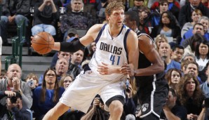 Dirk Nowitzki legte 13 Punkte gegen die Brooklyn Nets auf