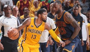 Paul George im Duell gegen LeBron James