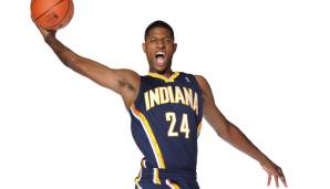 Nr.10-Pick Paul George (Pacers) stieß mit Ball einen Kampfschrei aus. Oder war das nur ein Gähnen?