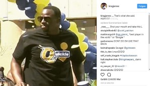 Einer fiel natürlich wieder aus der Reihe. Interessantes Shirt, Mister Green. Es hat gereicht, um LeBron aus der Deckung zu holen