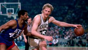 Platz 12: 1985 - Larry Bird war gleich zur Eröffnung gegen die Nets in Spiellaune und fabrizierte ein Triple-Double – 21 Punkte, 12 Rebounds, 10 Assists, 8 Steals! Ein ordentlicher Startschuss für seine dritte MVP-Saison am Stück