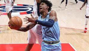 Platz 16: Ja Morant (Memphis Grizzlies) am 09.02.2020 - Alter: 20 Jahre, 183 Tage - 27 Punkte, 10 Rebounds und 10 Assists gegen die Washington Wizards.