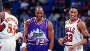 Platz 2: Karl Malone (Jazz, Lakers) - 54.852 Minuten in 1.476 Spielen