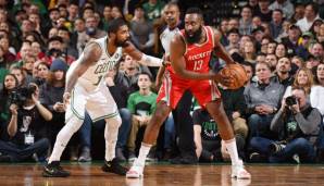 Kyrie Irving und James Harden werden sich mit ihren Teams am Sonntag duellieren.