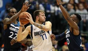 Luka Doncic feiert gegen die Timberwoles ein erfolgreiches Heimdebüt für die Dallas Mavericks.