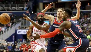 Auch die 54 Punkte von James Harden reichen den Houston Rockets nicht zum Sieg gegen Washington.