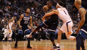 Gorgui Dieng und Devin Booker gerieten in der Nacht auf Mittwoch aneinander.