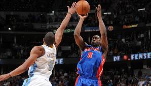 Platz 3: Ben Gordon (Detroit Pistons) - 9 Dreier (9/9) am 21. März 2012 bei den Denver Nuggets.