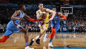 Platz 24: Lonzo Ball (Los Angeles Lakers, 21,3 Jahre alt) - Stats 18/19: 9,9 Punkte, 5,4 Assists