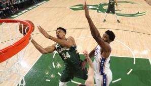 Giannis Antetokounmpo legte gegen die Philadelphia 76ers ein neues Career High auf.