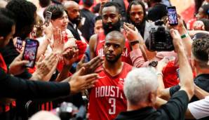 Chris Paul (vorne) und James Harden fiebern bereits Spiel 5 gegen die Warriors entgegen