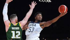 Donovan Mitchell gewann mit Team USA den ersten Test gegen Australien.