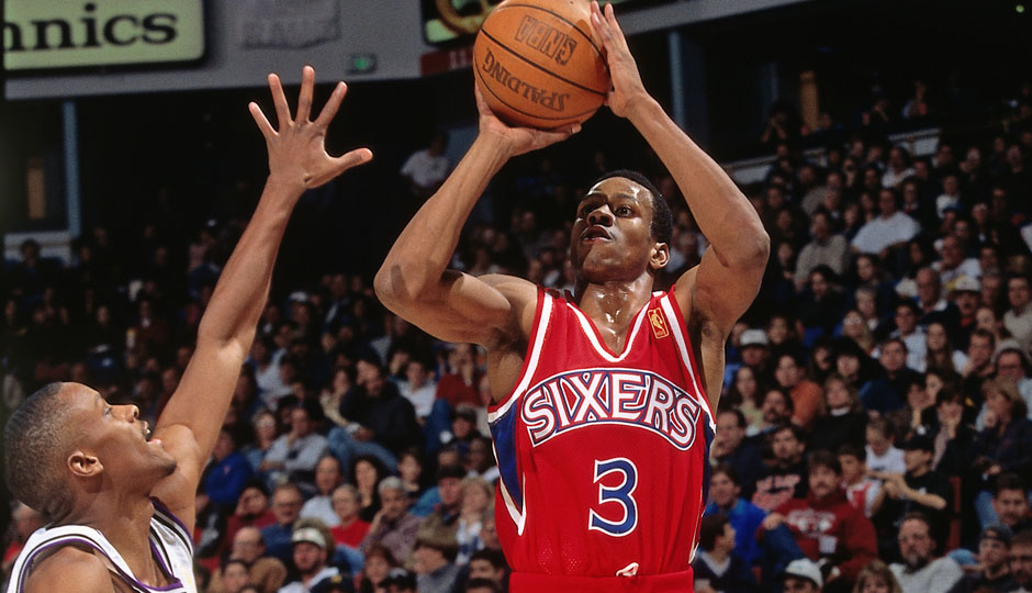 Platz 11: Allen Iverson (Philadelphia 76ers, Saison 96/97) - 155 Dreier in 76 Spielen (34,1 Prozent)